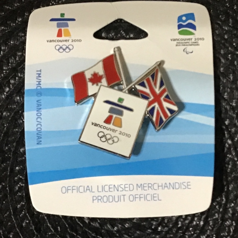 Vancouver 2010 Olympic Pin Dual Flag Canada / Britian